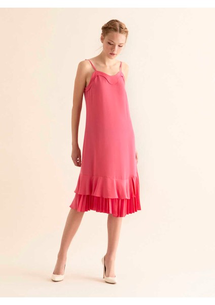 Pilise Detaylı Günlük Elbise Pembe Y1811206_038 fiyatları