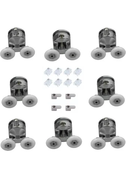 Cam Duşakabin Tekerlek Seti Metal Gövde 22MM Teker Çaplı Rulmanlı Orijinal Takım