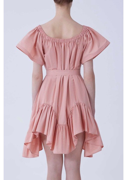 Asimetrik Kesim Mini Boy Günlük Elbise Pembe Y2111075_038 fiyatları