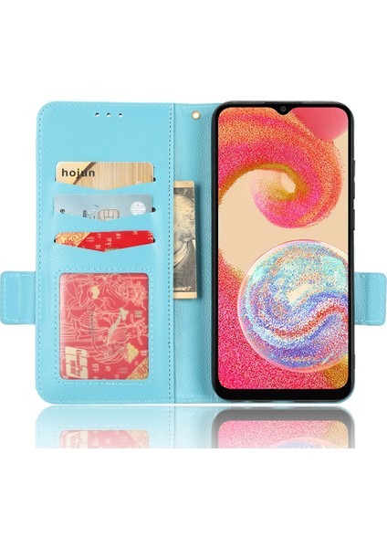 Samsung Galaxy A04E Için 4g Pu Deri Cüzdan Telefon Kılıfı Çift Manyetik Toka Litchi Doku Şok Geçirmez Flip Stand Kapağı (Yurt Dışından) fırsatları