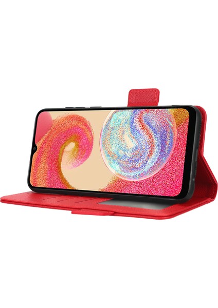 Samsung Galaxy A04E Için 4g Pu Deri Cüzdan Telefon Kılıfı Çift Manyetik Toka Litchi Doku Şok Geçirmez Flip Stand Kapağı (Yurt Dışından) indirimleri