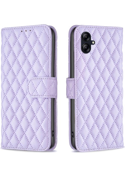 Samsung Galaxy A04E Için Koruyucu Telefon Kapağı 4g Baskılı Rhombus Desen Flip Telefon Kılıfı Pu Deri Cüzdan Stand (Yurt Dışından)