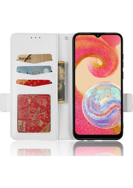 Samsung Galaxy A04E Için 4g Pu Deri Cüzdan Telefon Kılıfı Çift Manyetik Toka Litchi Doku Şok Geçirmez Flip Stand Kapağı (Yurt Dışından) fırsatları