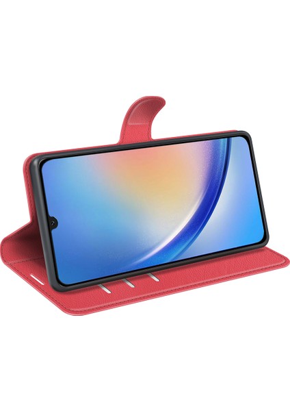 Samsung Galaxy A24 Için 4g Pu Deri Cüzdan Kabuğu Litchi Doku Telefon Kılıfı Flip Stand Kapağı (Yurt Dışından) modelleri