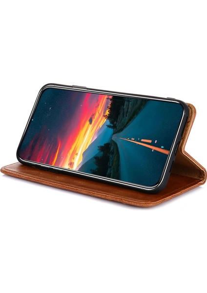 Samsung Galaxy A04E Için 4g Pu Deri Cüzdan Stand Kılıfı Üçgen Dikiş Hattı Dekoru Tam Koruma Telefon Kapağı (Yurt Dışından) modelleri