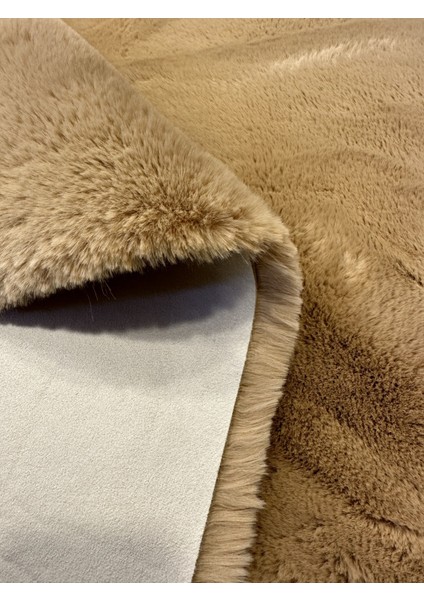 Modern Tavşan Tüyü Yumuşacık Tüy Dökmez Peluş Halı Camel modelleri