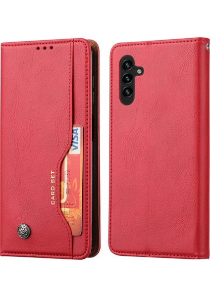 Samsung Galaxy A24 4g Manyetik Kapanış Deri Telefon Kapağı Flip Stand Cüzdan Koruma Kabuğu (Yurt Dışından)