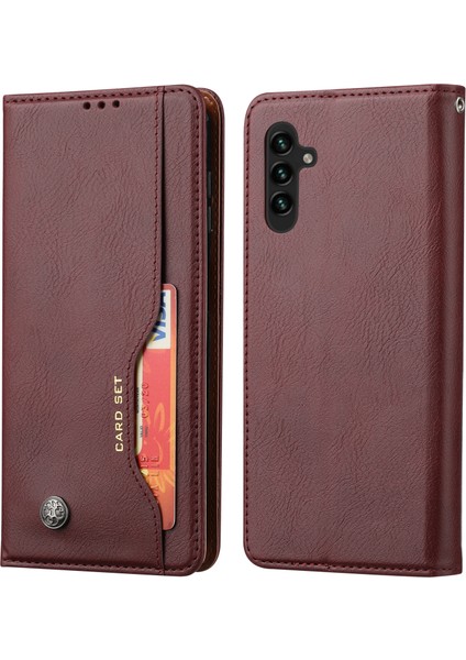 Samsung Galaxy A24 4g Manyetik Kapanış Deri Telefon Kapağı Flip Stand Cüzdan Koruma Kabuğu (Yurt Dışından)