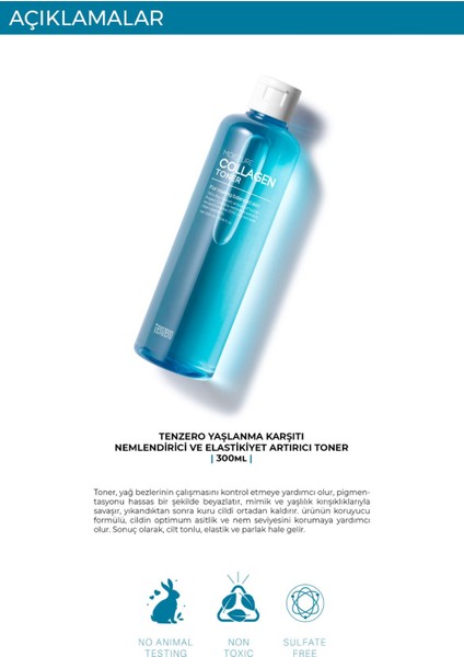 Nemlendirici ve Elastikiyet Artırıcı  Içeren Toner 300 ml