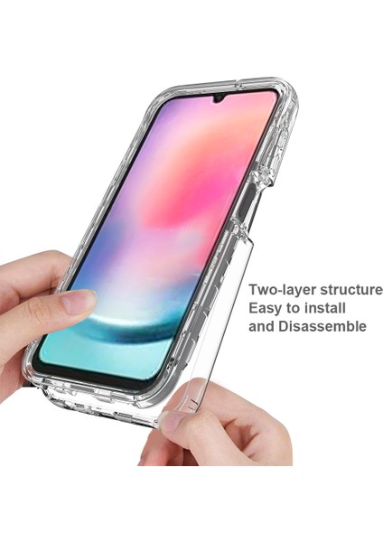 Samsung Galaxy A24 Için 4g Telefon Vaka Gradyan Renkli Pc Tpu Cep Telefon Kılıfı Pet Ekran Koruyucu (Yurt Dışından)