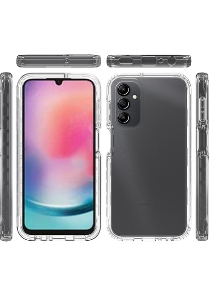 Samsung Galaxy A24 Için 4g Telefon Vaka Gradyan Renkli Pc Tpu Cep Telefon Kılıfı Pet Ekran Koruyucu (Yurt Dışından)