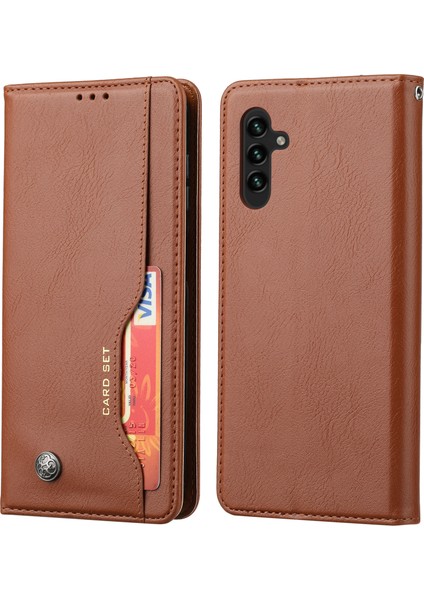 Samsung Galaxy A24 4g Manyetik Kapanış Deri Telefon Kapağı Flip Stand Cüzdan Koruma Kabuğu (Yurt Dışından)