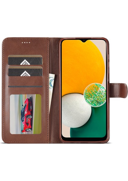 Samsung Galaxy A24 4g Buzağı Doku Deri Telefon Kılıfı Cüzdan Stand Mobil Telefon Kapağı (Yurt Dışından)