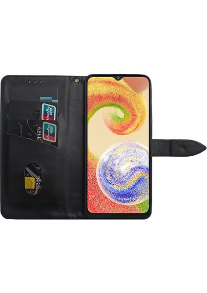 Samsung Galaxy A24 4g Damla Geçirmez Flip Stand Telefon Kılıf Kart Yuvaları Deri Kapak (Yurt Dışından)