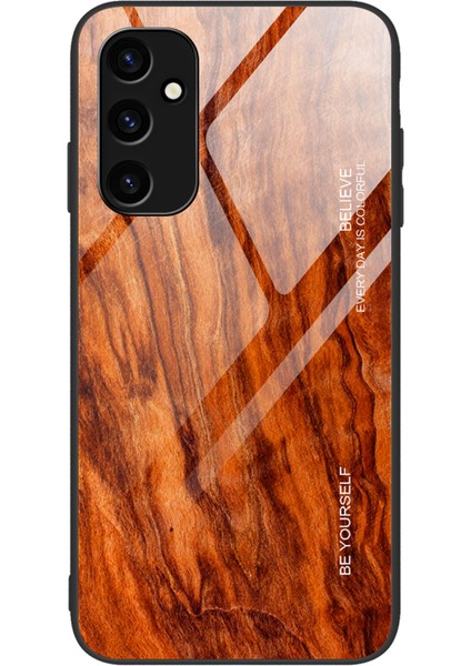 Samsung Galaxy A24 4g Temperli Cam+Tpu Telefon Kılıfı Ahşap Desen Telefon Kapağı (Yurt Dışından)
