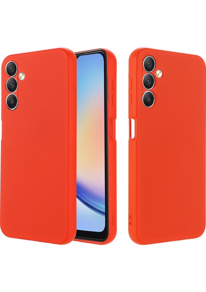 Samsung Galaxy A24 Için 4g Telefon Kılıfı Sıvı Silikon Yumuşak Astar Koruyucu Telefon Kapağı Kayışlı (Yurt Dışından)
