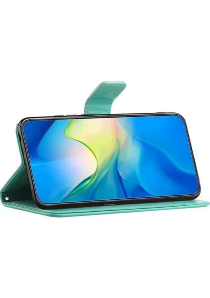 Samsung Galaxy A24 Için 4g Baskılı Kelebek Çiçek Telefon Kılıfı Pu Deri Cüzdan Stand Telefon Kapağı Kayış (Yurt Dışından)