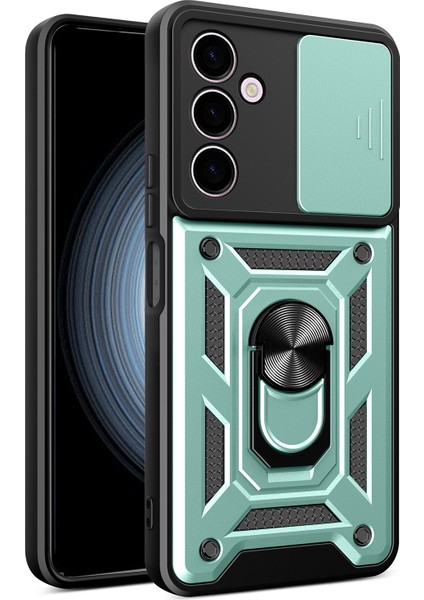 Samsung Galaxy A24 Için 4g Şok Geçirmez Kickstand Pc+Tpu Telefon Kılıfı Slayt Lens Koruma Kapağı (Yurt Dışından)