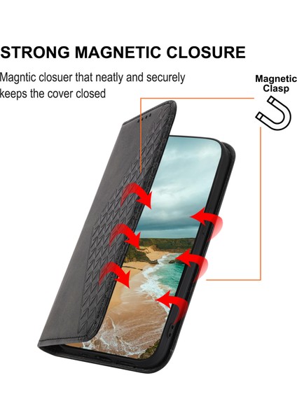 Samsung Galaxy A24 4g Için Telefon Kılıfı, Baskılı Rhombus Desen Cüzdan Buzağı Dokusu Pu Deri Stand Telefon Kapağı (Yurt Dışından)