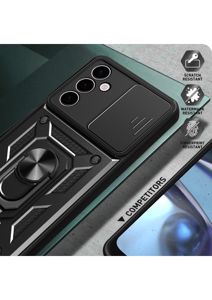 Samsung Galaxy A24 Için 4g Şok Geçirmez Kickstand Pc+Tpu Telefon Kılıfı Slayt Lens Koruma Kapağı (Yurt Dışından)