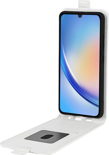 Samsung Galaxy A24 4g Dikey Flip Kart Tutucu Telefon Kılıfı Çılgın At Doku Pu Deri Kapak (Yurt Dışından) modelleri