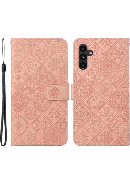Samsung Galaxy A24 4g Için Damgalı Telefon Kılıfı Stand Cüzdanlı Baskalı Çiçek Deri Telefon Kapağı (Yurt Dışından)