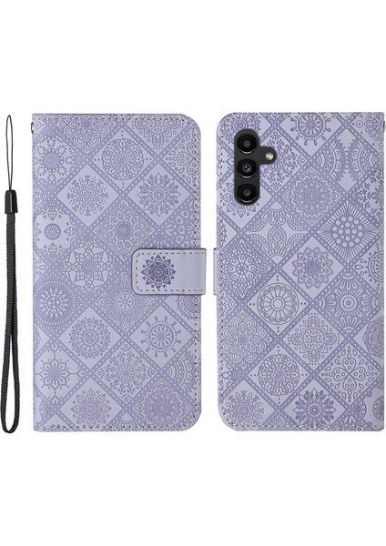Samsung Galaxy A24 4g Için Damgalı Telefon Kılıfı Stand Cüzdanlı Baskalı Çiçek Deri Telefon Kapağı (Yurt Dışından)