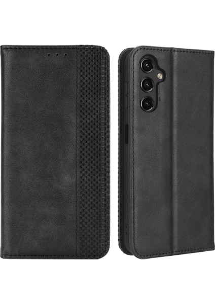 Samsung Galaxy A24 Için 4g Pu Deri Akıllı Telefon Kılıf Vintage Stand Cüzdan Anti-Drop Telefon Kapağı (Yurt Dışından)