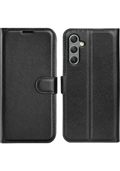Samsung Galaxy A24 Için 4g Pu Deri Cüzdan Kabuğu Litchi Doku Telefon Kılıfı Flip Stand Kapağı (Yurt Dışından)