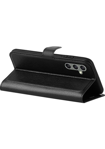 Samsung Galaxy A24 Için 4g Pu Deri Cüzdan Kabuğu Litchi Doku Telefon Kılıfı Flip Stand Kapağı (Yurt Dışından)