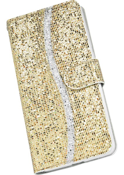 Samsung Galaxy A24 Için 4g Glitter Sparkle Ekleme Telefon Kılıfı Pu Deri Stand Cüzdan Kapağı Kayış (Yurt Dışından)