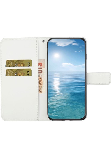 Samsung Galaxy A24 4g Için Damgalı Telefon Kılıfı Stand Cüzdanlı Baskalı Çiçek Deri Telefon Kapağı (Yurt Dışından)