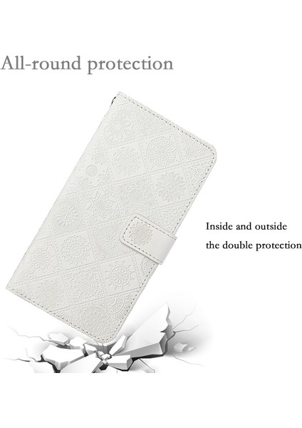Samsung Galaxy A24 4g Için Damgalı Telefon Kılıfı Stand Cüzdanlı Baskalı Çiçek Deri Telefon Kapağı (Yurt Dışından)