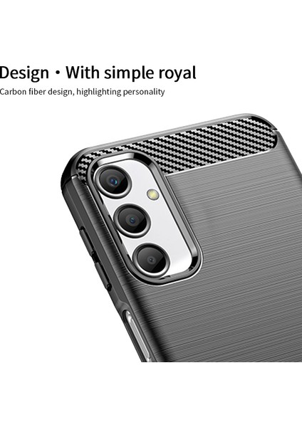 Samsung Galaxy A24 4g Karbon Fiber Tpu Telefon Kasası Fırçalanmış Kaymaz Koruyucu Kapak (Yurt Dışından)