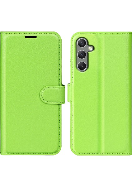Samsung Galaxy A24 Için 4g Pu Deri Cüzdan Kabuğu Litchi Doku Telefon Kılıfı Flip Stand Kapağı (Yurt Dışından)