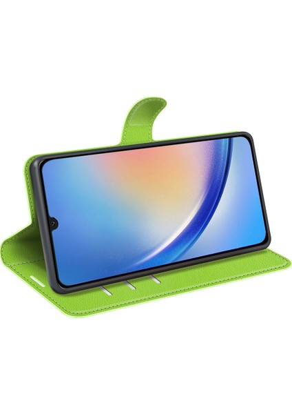 Samsung Galaxy A24 Için 4g Pu Deri Cüzdan Kabuğu Litchi Doku Telefon Kılıfı Flip Stand Kapağı (Yurt Dışından) modelleri