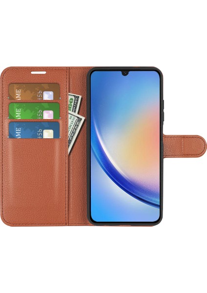 Samsung Galaxy A24 Için 4g Pu Deri Cüzdan Kabuğu Litchi Doku Telefon Kılıfı Flip Stand Kapağı (Yurt Dışından) fiyatları