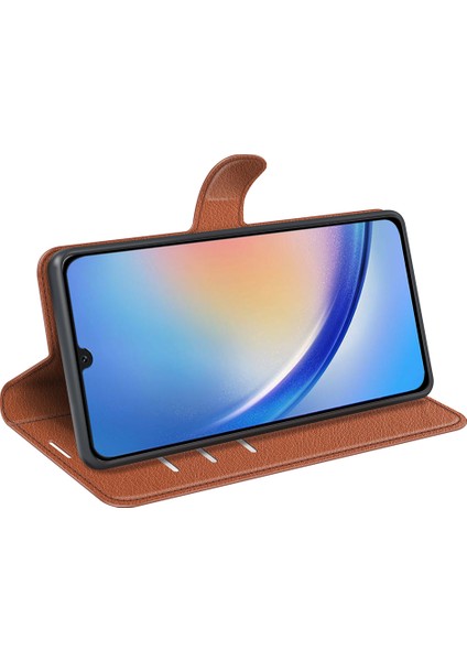 Samsung Galaxy A24 Için 4g Pu Deri Cüzdan Kabuğu Litchi Doku Telefon Kılıfı Flip Stand Kapağı (Yurt Dışından) modelleri