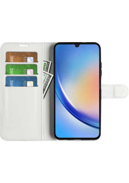 Samsung Galaxy A24 Için 4g Pu Deri Cüzdan Kabuğu Litchi Doku Telefon Kılıfı Flip Stand Kapağı (Yurt Dışından) fiyatları