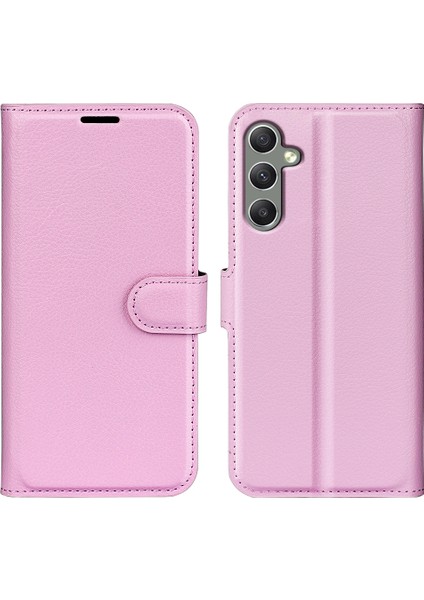 Samsung Galaxy A24 Için 4g Pu Deri Cüzdan Kabuğu Litchi Doku Telefon Kılıfı Flip Stand Kapağı (Yurt Dışından)