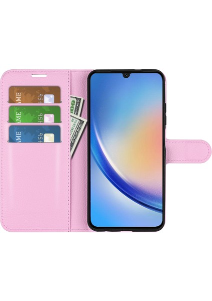 Samsung Galaxy A24 Için 4g Pu Deri Cüzdan Kabuğu Litchi Doku Telefon Kılıfı Flip Stand Kapağı (Yurt Dışından) fiyatları