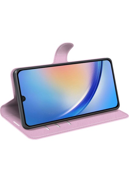 Samsung Galaxy A24 Için 4g Pu Deri Cüzdan Kabuğu Litchi Doku Telefon Kılıfı Flip Stand Kapağı (Yurt Dışından) modelleri