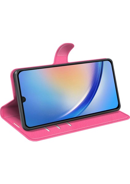 Samsung Galaxy A24 Için 4g Pu Deri Cüzdan Kabuğu Litchi Doku Telefon Kılıfı Flip Stand Kapağı (Yurt Dışından) modelleri