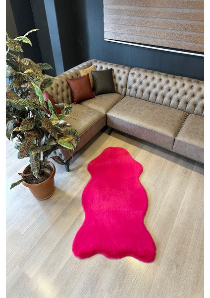 Tavşan Tüyü Post Kesim Premium Kalite Tüy Dökmez Halı Fuşya