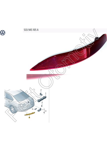 Jetta Sol Tampon Reflektörü 5C6945105A fiyatları