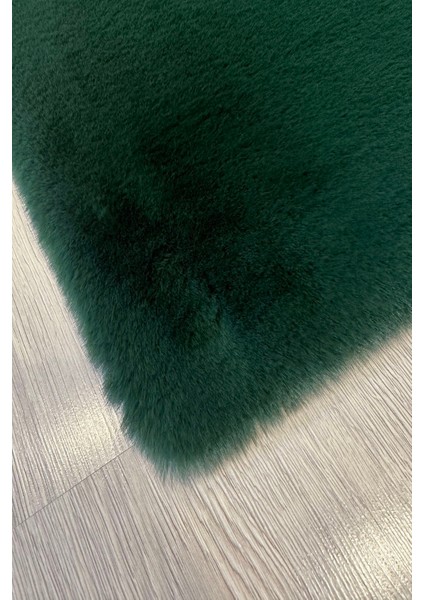 Extra Carpet Modern Tavşan Tüyü Yumuşacık Tüy Dökmez Peluş Halı Petrol Yeşili