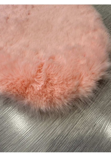 Modern Tavşan Tüyü Yumuşacık Tüy Dökmez Peluş Halı Şeker Pembe