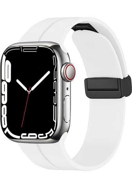 Apple Watch Seri 2/3/4/5/6/7/8/se 42/44/45MM Magnetic Tokalı A+ Kalite Sport Silikon Kordon (Krd-84)