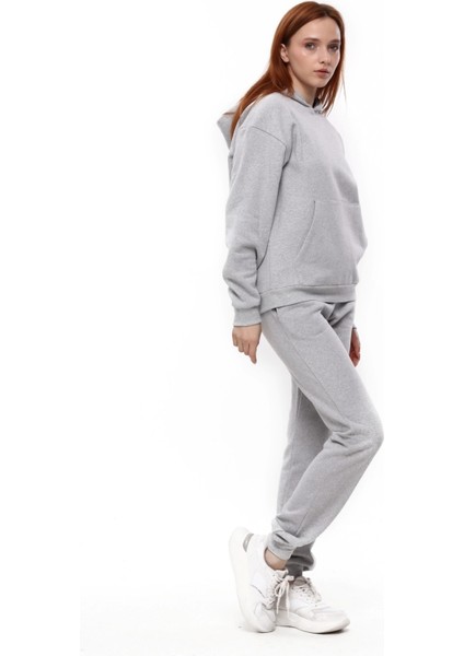 Kadın Kapüşonlu Gri Sweatshirt modelleri