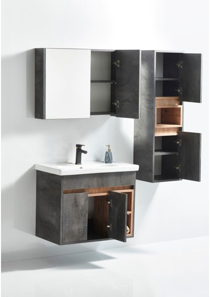 Venüs 60 cm Banyo Dolabı Takımı Alt Üst
